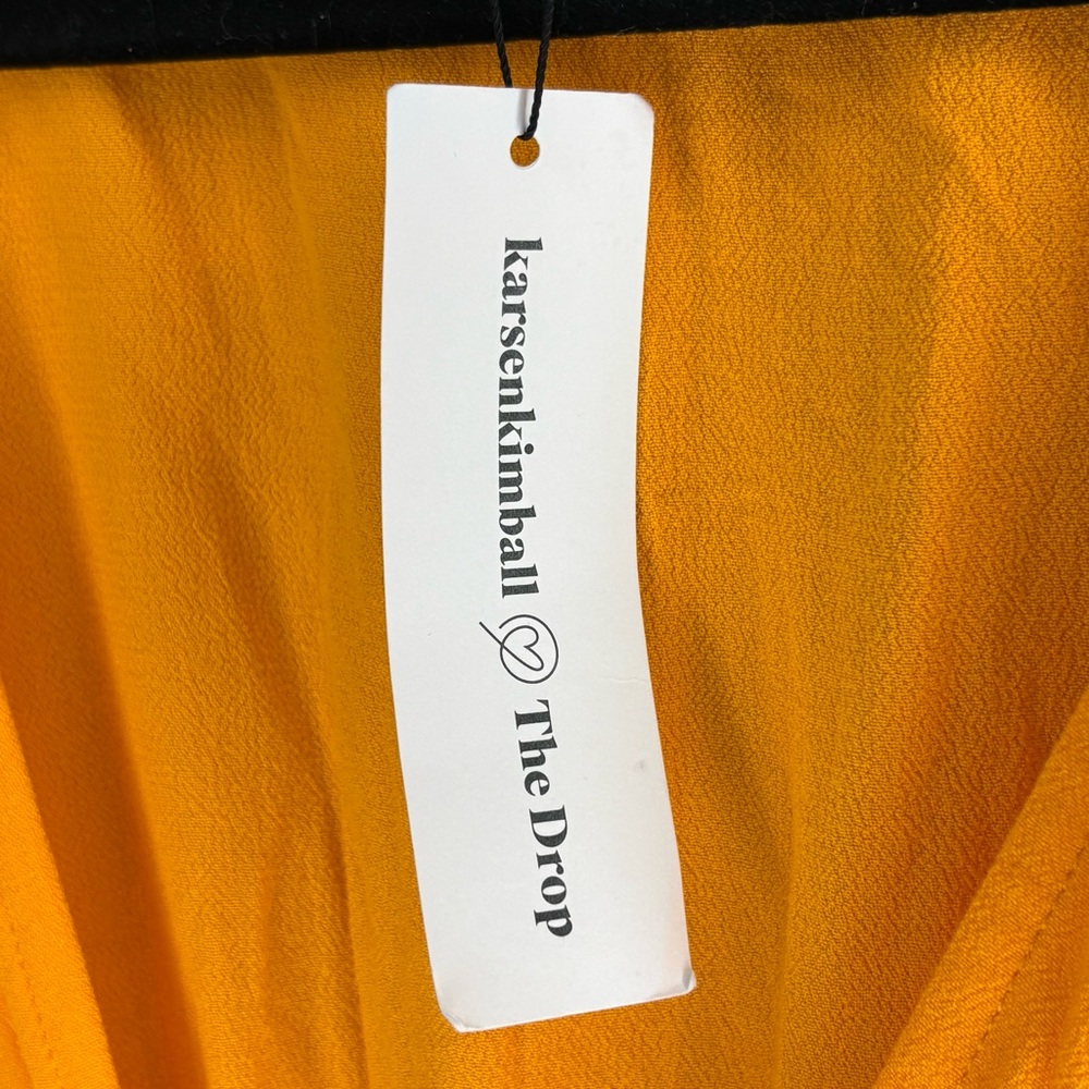 NWT Karsenkimball The Drop Oriole Orange V-Neck Tiered Dress Size Small - Picture 6 of 8